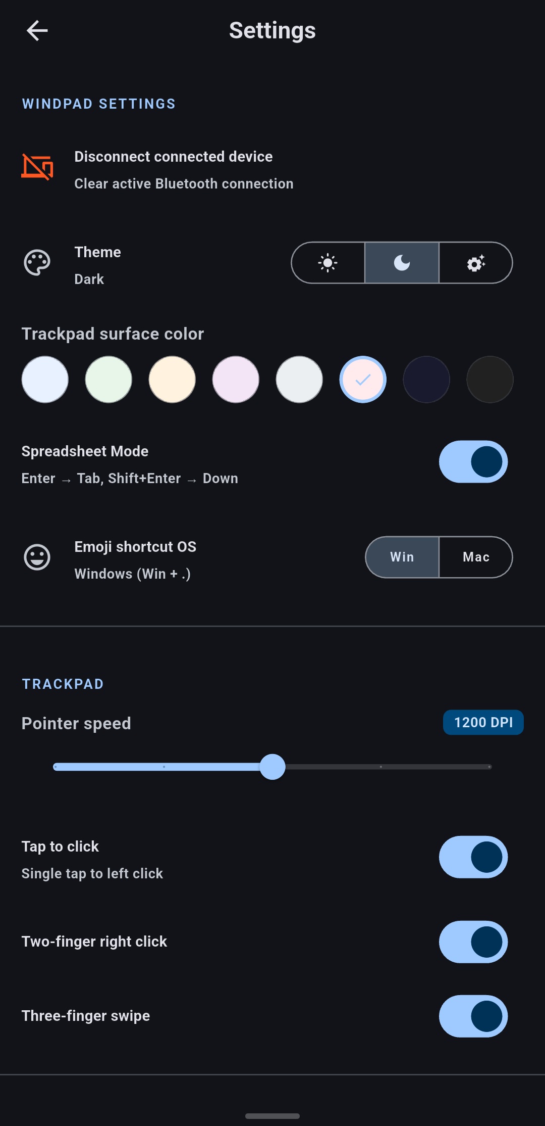 Settings Screen